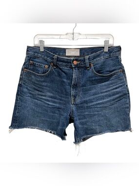 Everlane The Denim Short Blue High Rise Raw Hem Women’s Size 29 Organic Cotton